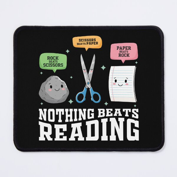 Item preview, Nothing Beats Reading Rock Paper Scissors for Book Lovers Gift designed and sold by JUSTBEELEGANT.