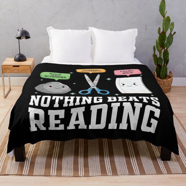 Item preview, Nothing Beats Reading Rock Paper Scissors for Book Lovers Gift designed and sold by JUSTBEELEGANT.