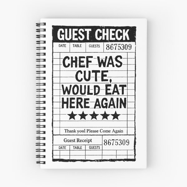 Item preview, Guest Check Chef Was Cute Would Eat Here Again designed and sold by H G  Designs.