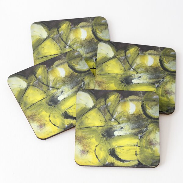 Item preview, Biomorphic shapes in yellow hues designed and sold by angelarosaart.