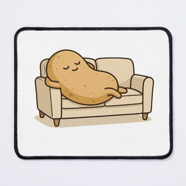 Item preview, Couch Potato Sticker – Funny Lazy Potato on Sofa designed and sold by YumiStories Shop.