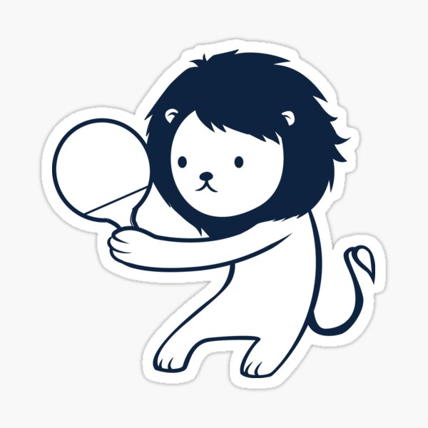 "Ping pong lion" Sticker by cheezup Redbubble