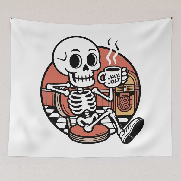 Item preview, Retro Diner Skeleton & Jukebox designed and sold by Mr-wow.