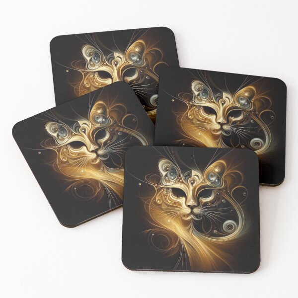 Item preview, abstract golden cat designed and sold by Dogandesighn.