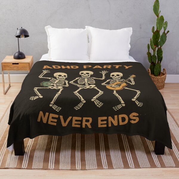 Item preview, ADHD Skeletons Party Never Ends in Vintage Halloween Style designed and sold by Meandmyshop.