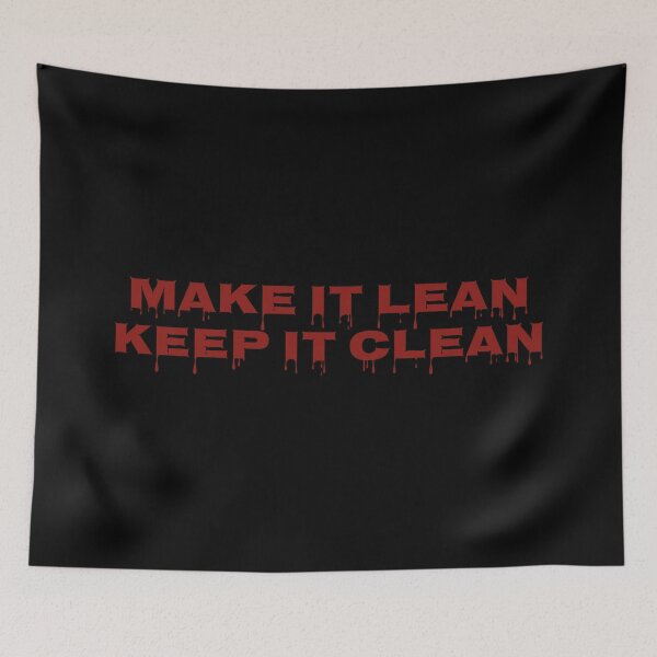 Item preview, Make It Lean Keep It Clean Motivational Quote Typography Design designed and sold by MONTRIS.