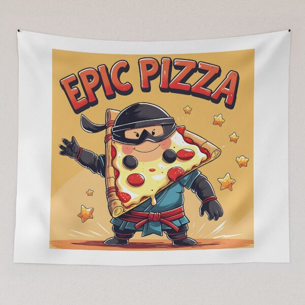 Item preview, Epic Pizza Ninja - Funny Food Art designed and sold by SababaShop.