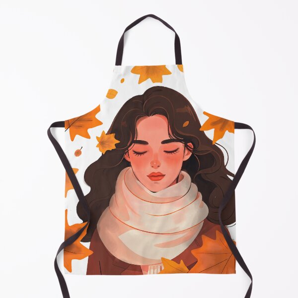Item preview, Minimalist Fine Line Portrait of Woman with Wool Scarf and Autumn Leaves 2026 designed and sold by Ojo de Lilith.