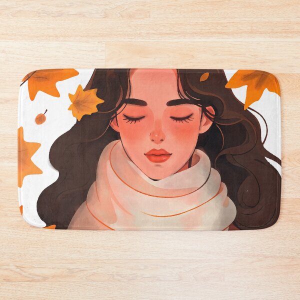 Item preview,  Minimalist Fine Line Portrait of Woman with Wool Scarf and Autumn Leaves 2026 designed and sold by  Ojo de Lilith.
