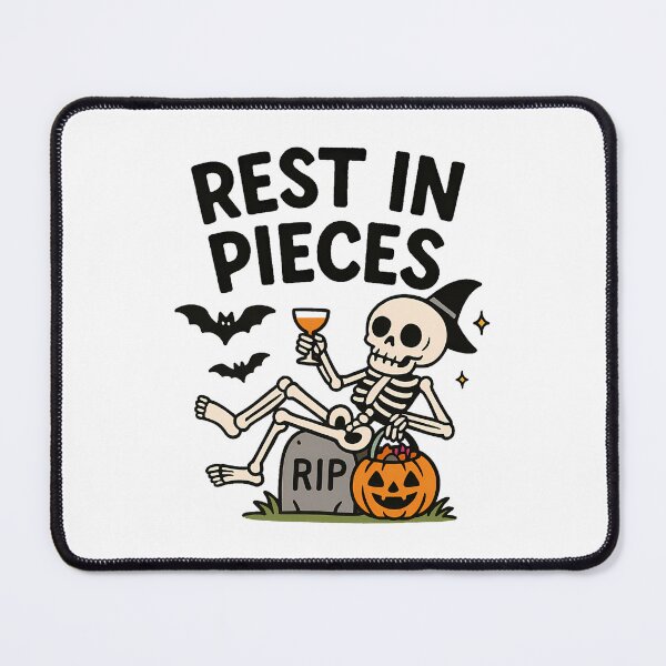 Item preview, Cute Cartoon Skeleton Lounging on Tombstone T-Shirt - Fun Halloween Design designed and sold by PrintCreations9.