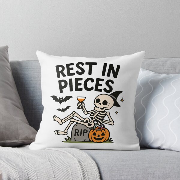 Item preview, Cute Cartoon Skeleton Lounging on Tombstone T-Shirt - Fun Halloween Design designed and sold by PrintCreations9.