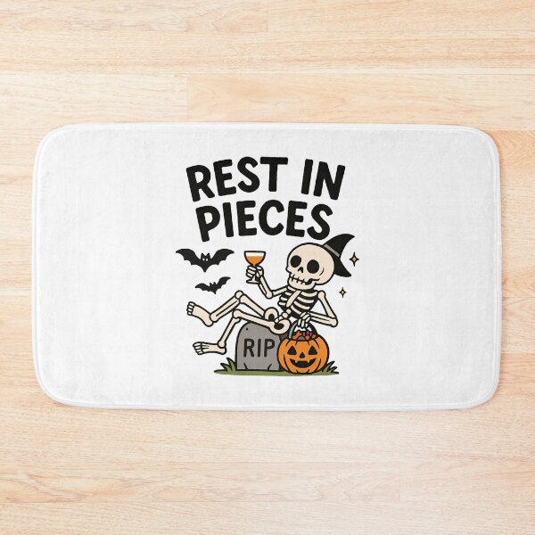 Item preview, Cute Cartoon Skeleton Lounging on Tombstone T-Shirt - Fun Halloween Design designed and sold by PrintCreations9.