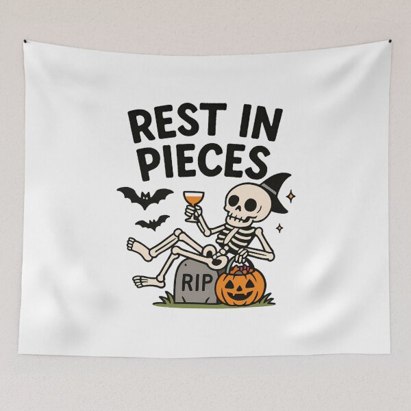 Item preview, Cute Cartoon Skeleton Lounging on Tombstone T-Shirt - Fun Halloween Design designed and sold by PrintCreations9.