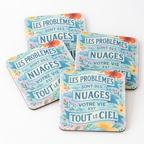 Aperçu de l'œuvre Les problèmes sont des nuages, la vie est le ciel en français créée et vendue par GestaltTees.