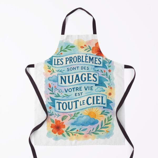 Aperçu de l'œuvre Les problèmes sont des nuages, la vie est le ciel en français créée et vendue par GestaltTees.