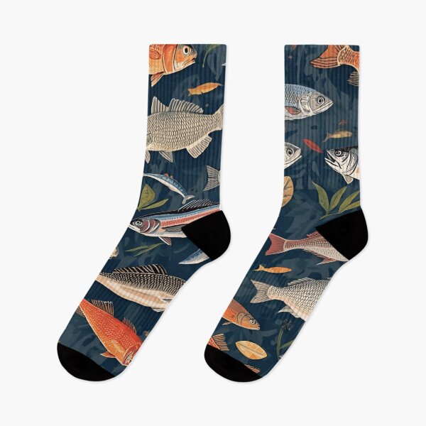 Item preview, Colourful Fish Pattern – Vintage Aquatic Illustration designed and sold by blackcatsvault.