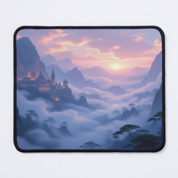 Item preview, Epic Castle Glow – Mystical mountain landscape meets fairytale architecture & dreamy sunrise vibes designed and sold by FotoworldEdel.