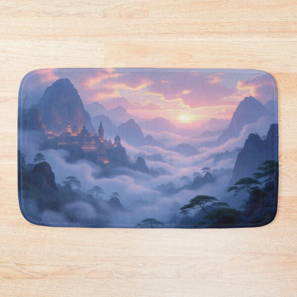 Item preview, Epic Castle Glow – Mystical mountain landscape meets fairytale architecture & dreamy sunrise vibes designed and sold by FotoworldEdel.