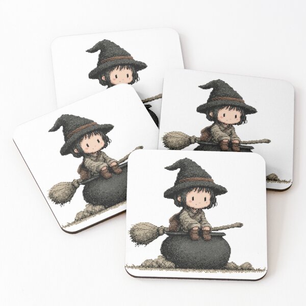 Item preview, Kawaii Witch on a Cauldron with Pumpkins T-Shirt designed and sold by BBackdesign.