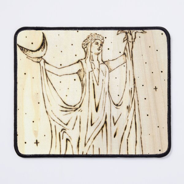 Item preview, Wood Burning Azura Statue Stars Celestial Elder Daedric Scrolls Gaming Gamer Burnt Prince Traditional designed and sold by SugaredTea.