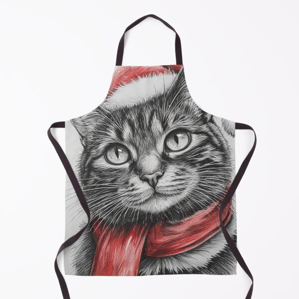 Item preview, Christmas Cat with Santa Hat – Cute Festive Kitty HPG designed and sold by aventi24.