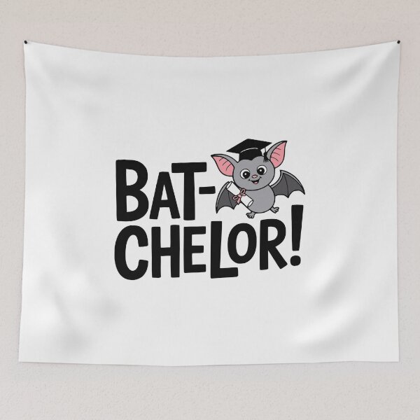 Item preview, Bat-Chelor! Cute Bachelor Degree Bat Pun designed and sold by PMCreative.