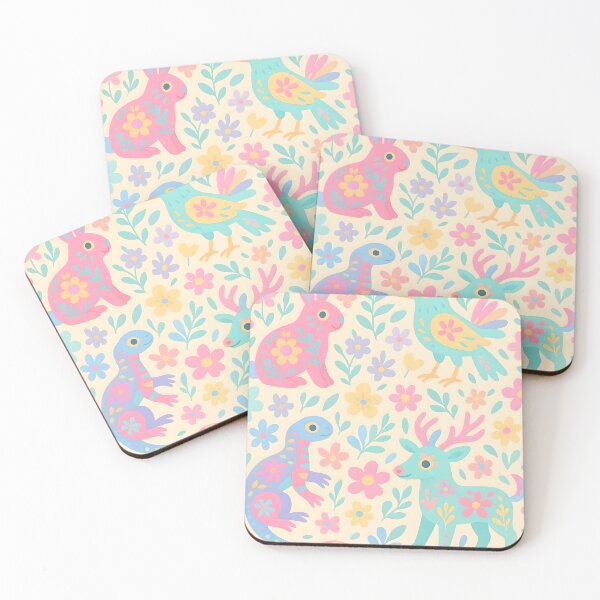 Item preview, Pastel Alebrijes and Flowers Seamless Pattern designed and sold by edleon.
