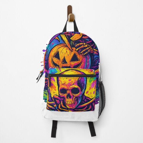 Item preview, Psychedelic Skeleton Carving Pumpkin – Halloween Artwork designed and sold by EchoDimension.