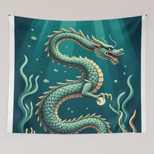 Item preview, Underwater Dragon with Pearl – Edo Period Woodblock Art designed and sold by Vandy Fullam.