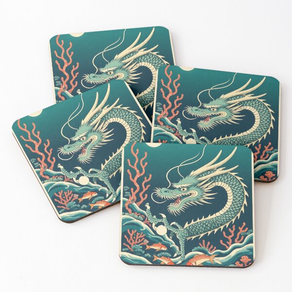 Item preview, Indigo Sea Dragon – Vintage Japanese Ukiyo-e Fantasy designed and sold by Vandy Fullam.