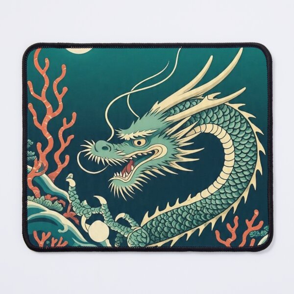 Item preview, Indigo Sea Dragon – Vintage Japanese Ukiyo-e Fantasy designed and sold by Vandy Fullam.