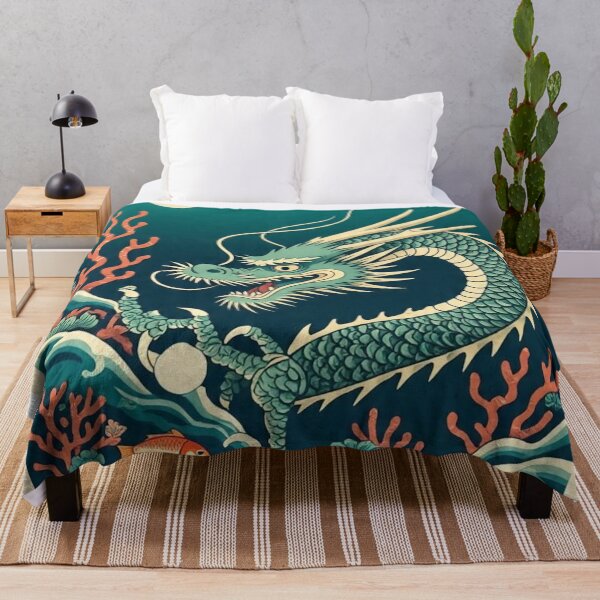 Item preview, Indigo Sea Dragon – Vintage Japanese Ukiyo-e Fantasy designed and sold by Vandy Fullam.