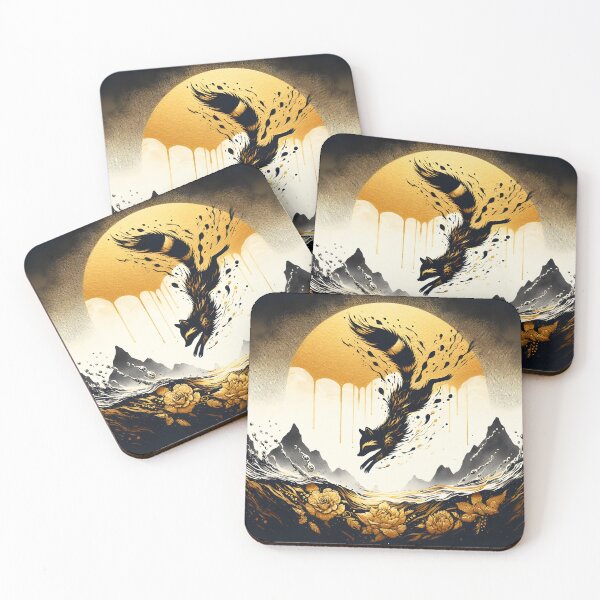 Item preview, Charcoal Gold Racoon Diving, Ai Generated Art  designed and sold by ACC .