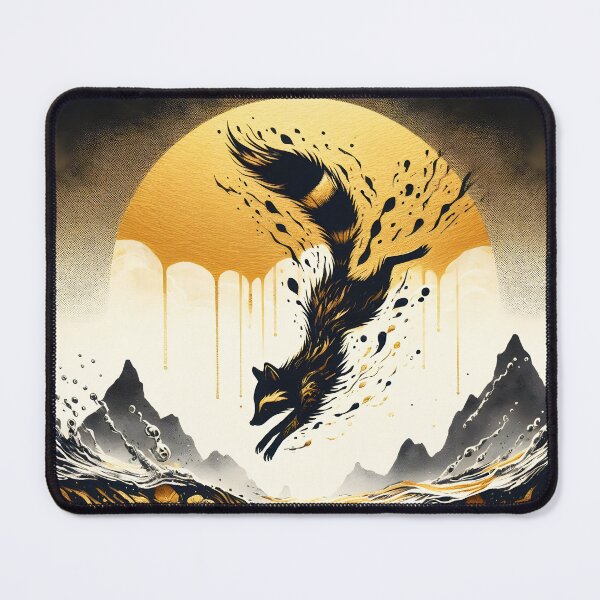 Item preview, Charcoal Gold Racoon Diving, Ai Generated Art designed and sold by ACC .