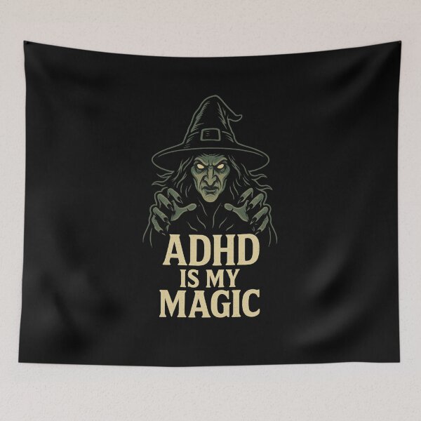 Item preview, ADHD Witch – My Magic Superpower in Vintage Horror Cartoon Style designed and sold by Meandmyshop.