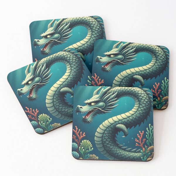 Item preview, Ocean Depths Dragon – Traditional Japanese Myth Print designed and sold by Vandy Fullam.