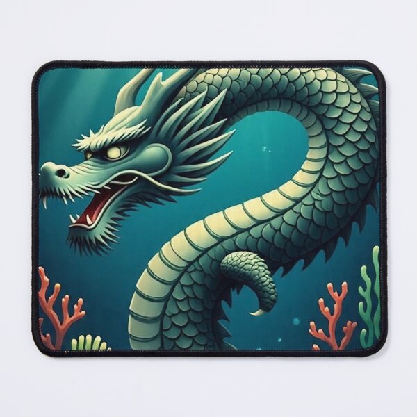 Item preview, Ocean Depths Dragon – Traditional Japanese Myth Print designed and sold by Vandy Fullam.