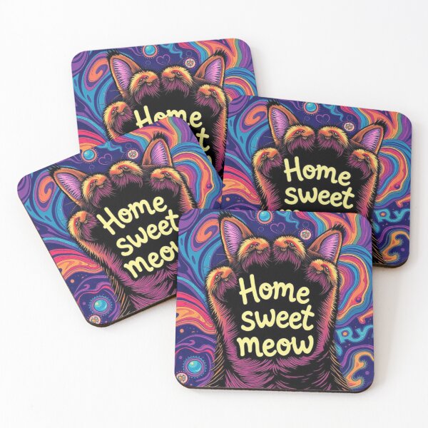 Item preview, Home Sweet Meow – Psychedelic Cat Art designed and sold by Pororo23.