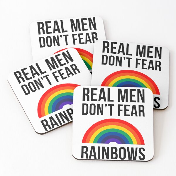 Item preview, Real men don’t fear rainbows  designed and sold by Rachel the Artist .