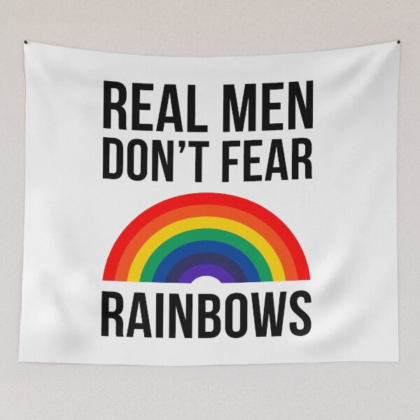 Item preview, Real men don’t fear rainbows  designed and sold by Rachel the Artist .