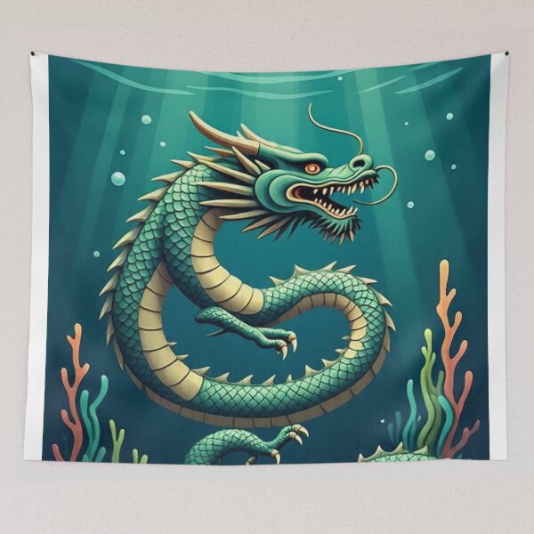 Artikelvorschau, Perlenwächterdrache – Japanisches Unterwasser-Ukiyo-e-Design entworfen und verkauft von Vandy Fullam.