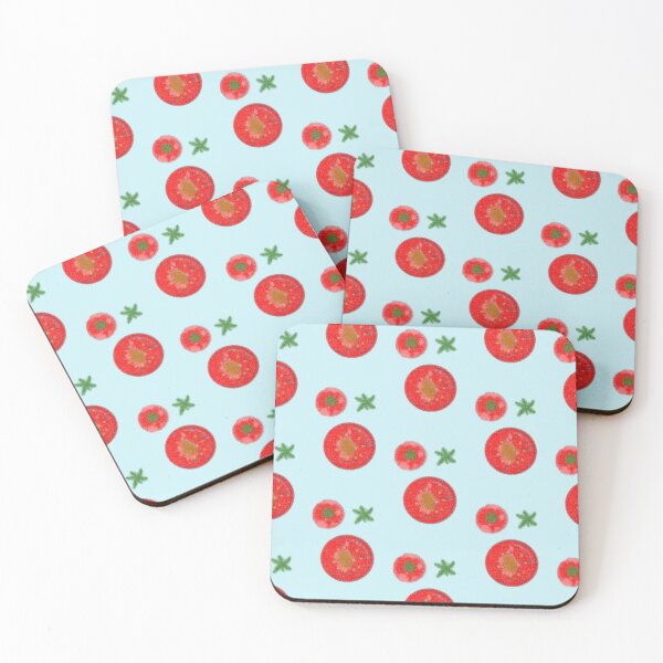 Item preview, OIL PASTEL TOMATO ON BLUE BACKGROUND designed and sold by khunkwan.