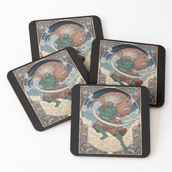 Aperçu de l'œuvre Art Nouveau Fujin – Dieu du vent japonais créée et vendue par Atelier Jin.