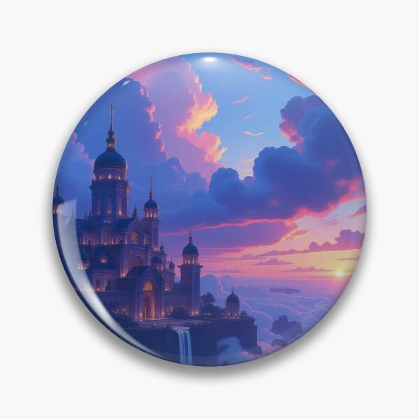 Item preview, Castle of Dreams – sunset meets fantasy architecture & mystic mountain glow designed and sold by FotoworldEdel.