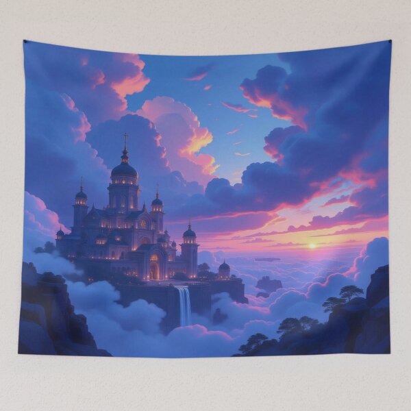 Item preview, Castle of Dreams – sunset meets fantasy architecture & mystic mountain glow designed and sold by FotoworldEdel.