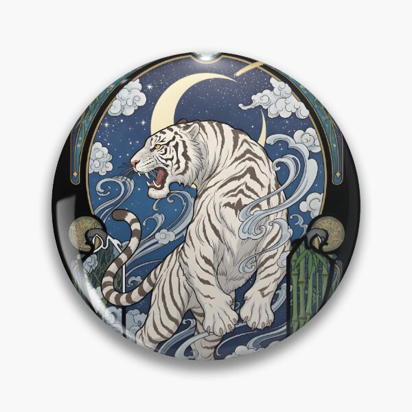 Item preview, Art Nouveau White Tiger – Guardian of the Four Beasts designed and sold by Atelier Jin.
