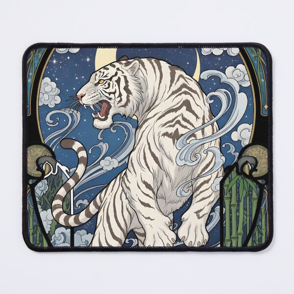 Item preview, Art Nouveau White Tiger – Guardian of the Four Beasts designed and sold by Atelier Jin.