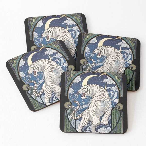 Item preview, Art Nouveau White Tiger – Guardian of the Four Beasts designed and sold by Atelier Jin.