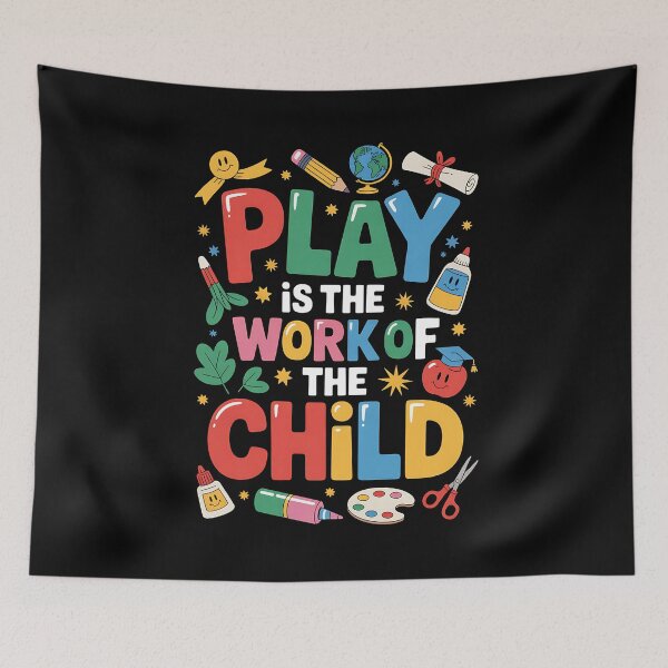Item preview, Play Is The Work Of The Child Teacher – Back To School designed and sold by BakeryDozen.