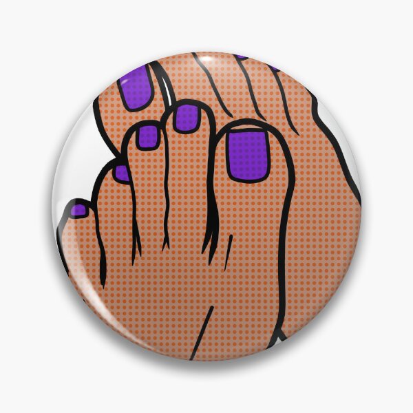 Item preview, Long Purple Toes Badge designed and sold by SolefulStickers.